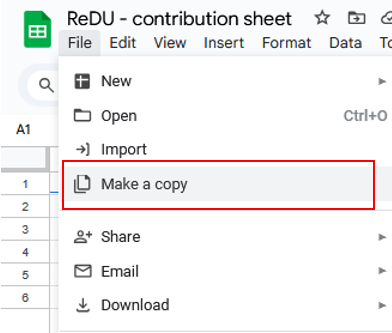 Make copy of Google Sheet